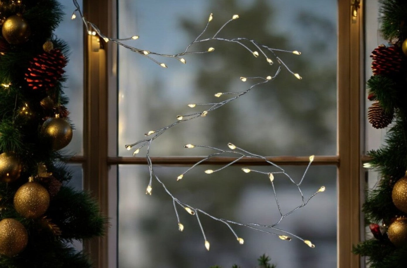 LED Outdoor Micro Draht Lichterkette 
Cluster 100 LED L:200cm
silber Draht