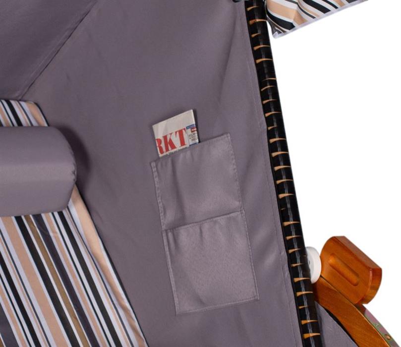 Strandkorb "Ostsee" XXL gestreift oliv/grau