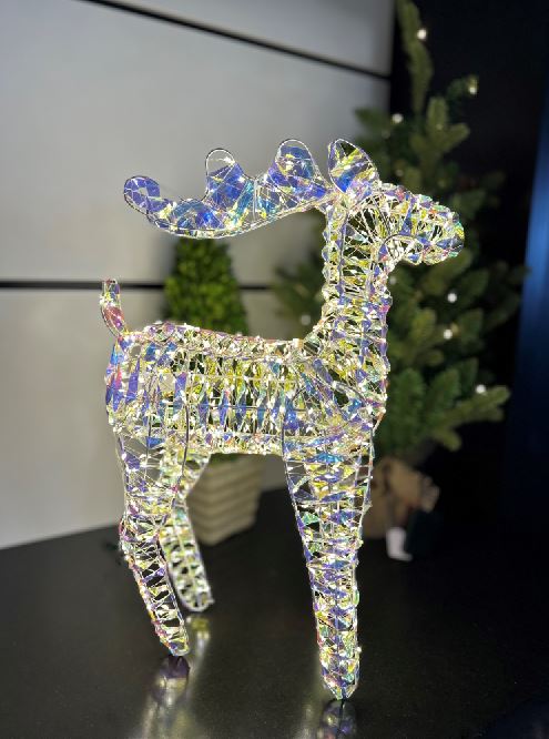 LED Rentier Candy Outdoor aus Metall mit 720 Micro LED Farbige PET Streifen