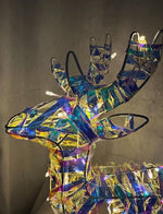 LED Rentier Candy aus Metall mit 50LED Farbige PET Streifen