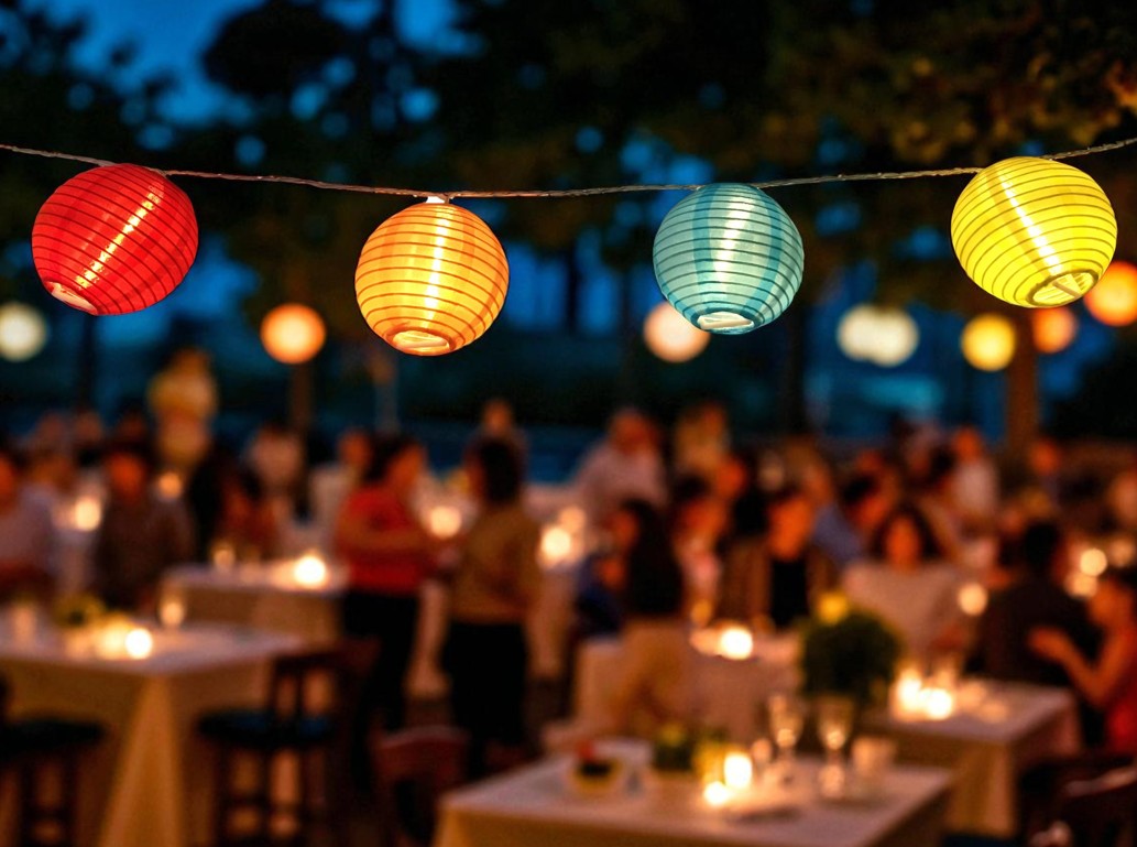 LED Solar Lichterkette mit farbigen 
Nylon Balls,
D: 7cm mit 10 LED