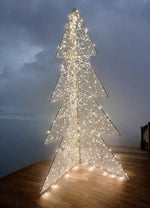LED Tannenbaum Outdoor aus Metall mit 300LED Micro LED Lichterkette und Metalldraht