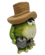 Deko Frosch 
mit Hut und Giesskanne 
12 x13 x17.5cm