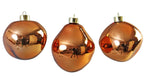 Weihnachtskugel Glas organic 3er Set apricot shiny D10cm