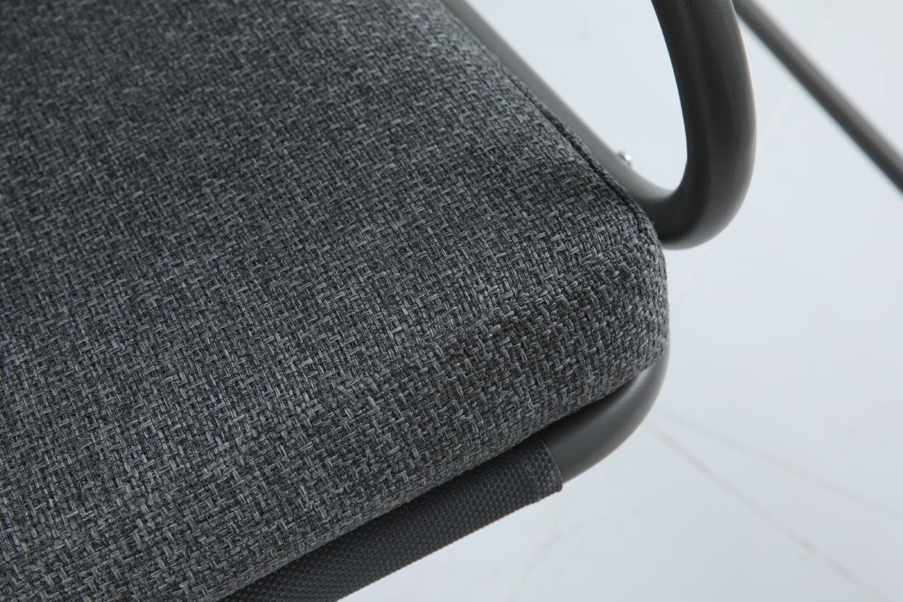 Hollywood Garten Schaukel mit Stahlrahmen in Holzfinish Kissen und Top in Dunkelgrau