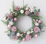 Couronne de Noël avec du rose
 éléments décoratifs
 Diamètre 30cm