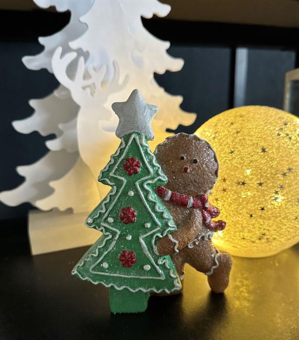 Deko Lebkuchen mit Tannenbaum aus Polyresin