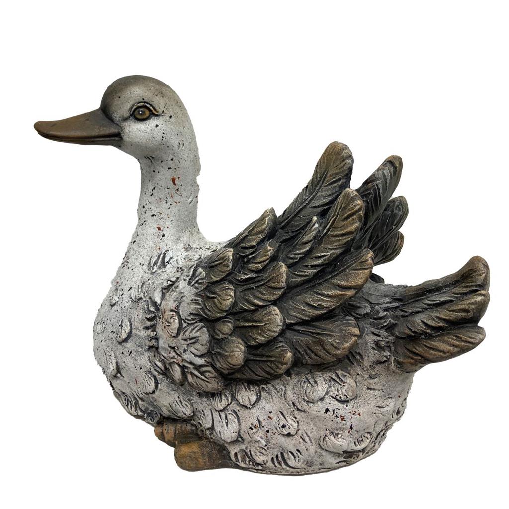 Deko Ente grau 
aus Terracotta H 23.5cm