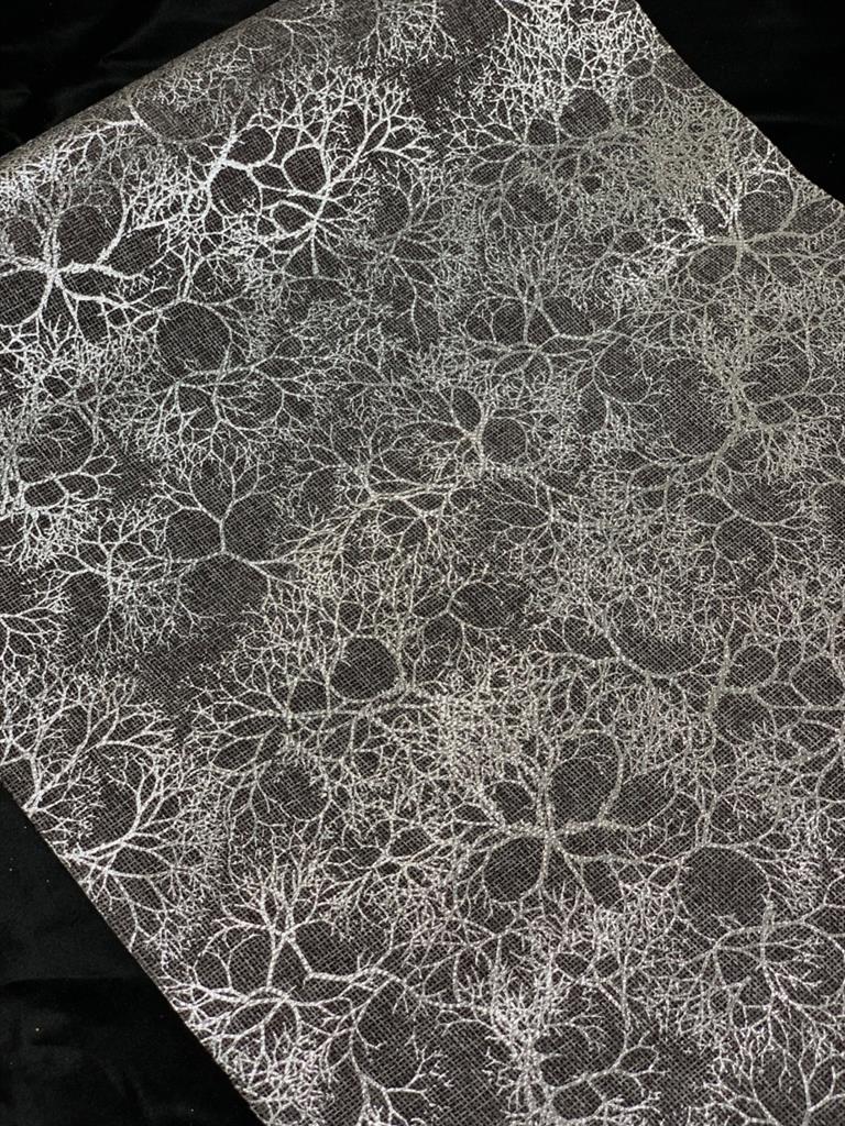 Dekostoff "imitiertes" Leinengewebe, 
Farbe: silber
Masse: 36cm x 300cm