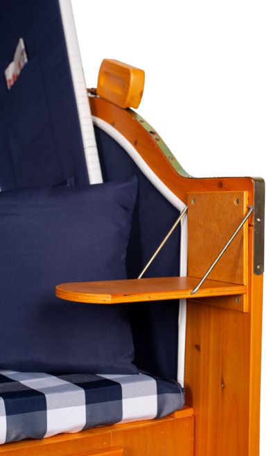 Strandkorb "Ostsee" kariert blau/weiss