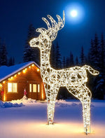 LED Rentier Outdoor aus Metall mit 600LED Micro LED Lichterkette und Metalldraht