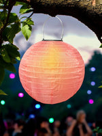LED Solar Outdoor Lampion mit 1 LED D:25cm Farbe: Rosa Nr.51 Warm weisses Licht