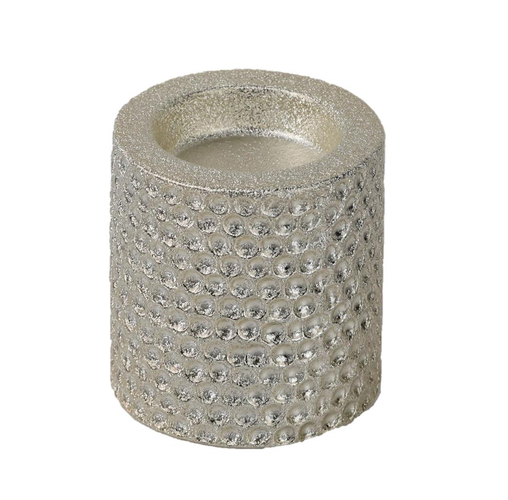 Teelichthalter aus Keramik
Design: gehämmertes Gold
D:7cm x H:7cm