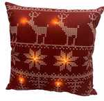 LED Kissen mit 8 LED 
und Reissverschluss
Motiv Nordisch Rot