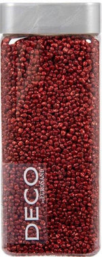 Glitter Granulat 2-3mm rot 
Flasche: eckig 
Inhalt: 825gramm / 550ml
Deckel: silber