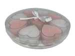 Teelichter in Herzform 9er Set in PVC Geschenkbox mit Schleife