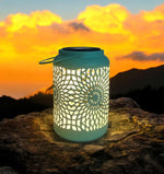 LED Solar Laterne in Grün aus Metall D12.5cm x H17.5cm