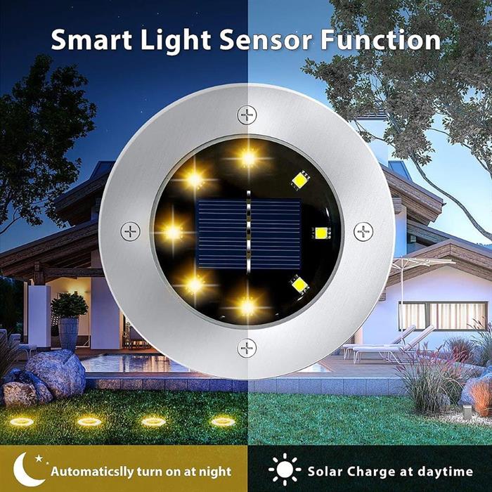 LED Solar Boden Leuchte 
4er Set mit je 8 LED