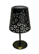 LED Solar Tischleuchte aus Metall in Schwarz D13cm x H25cm