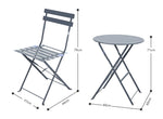 Bistro Set aus Metall Gartentisch und 2 Stühle Farbe: anthrazit matt