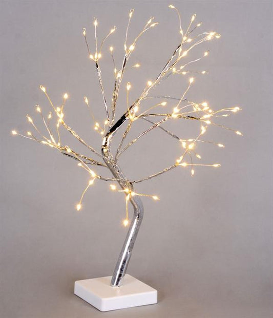 LED Baum mit 108 LED Microlight
Farbe silber H:45cm
Warm weisses Licht