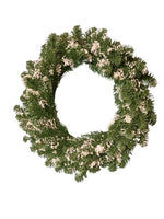 LED Weihnachtskranz mit 100 LED und D:40cm Grüne Zweige mit Schnee bedeckt