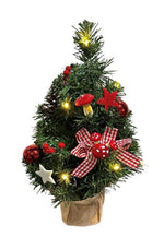 LED Weihnachtsbaum mit 10 LED Lichterkette Topf in Jute Farbe: Grün