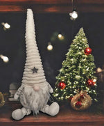 Deko Wichtel Santa sitzend L:16cm B:21cm H:63cm Farbe: Weiss