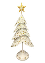 Deko Weihnachtsbaum aus Metall altweiss gold H58.5cm