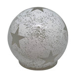 LED Glas Kugel mit 10 LED 
Motive: Stern 
Farbe: Weiss 
D:15cm H:14.5cm