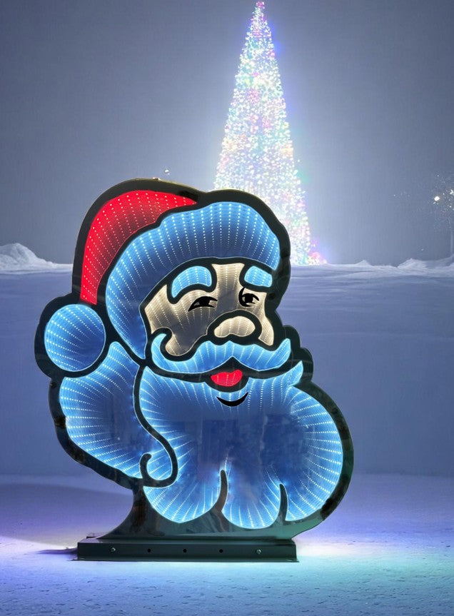 LED Figur Weihnachtsmann Face mit Infinity Effekt Outdoor