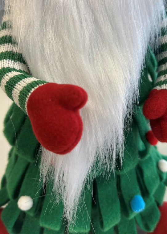 Deko Wichtel Santa sitzend grün rot 60cm