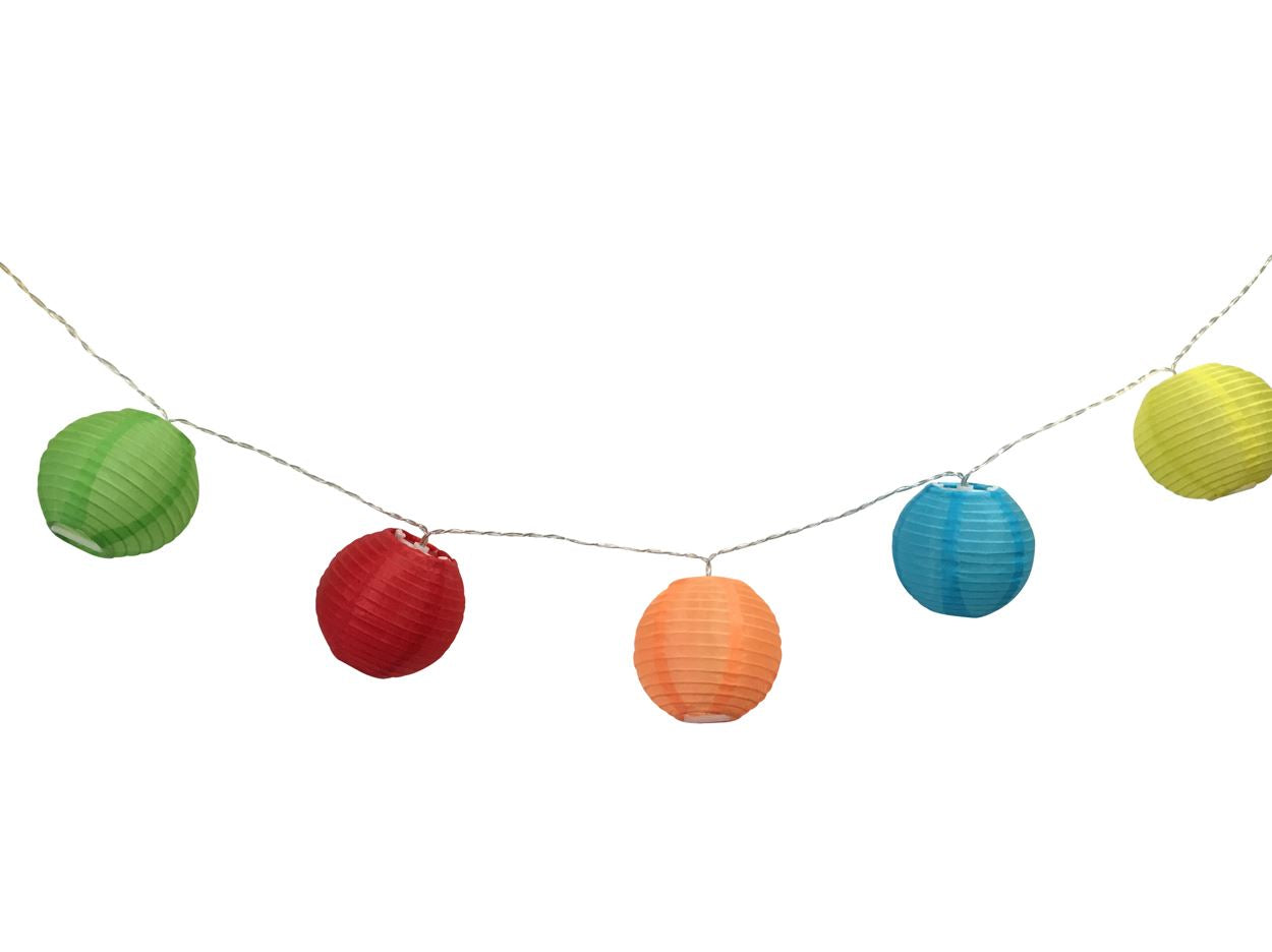 LED Lichterkette Outdoor mit farbigen 
Nylon Balls 
D: 7cm mit 10 LED