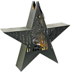Stern Forest mit Henkel aus Metall Schwarz gold mit Einsatz für Kerzen