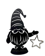 LED Wichtel Santa Outdoor aus Metall mit leuchtendem Stern mit 44 LED H45cm