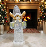 LED Deko Figur Elch mit Geschenken in der Hand mit 3 LED