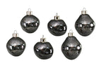 Weihnachtskugel Glas organic 6er Set anthracite mercury D6-7cm