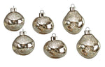 Weihnachtskugel Glas organic 6er Set silber mercury D6-7cm
