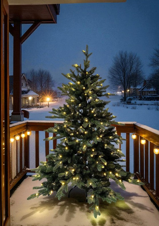 LED Outdoor künstlicher Tannenbaum grün Höhe180cm mit 500 LED auf Metall Ständer