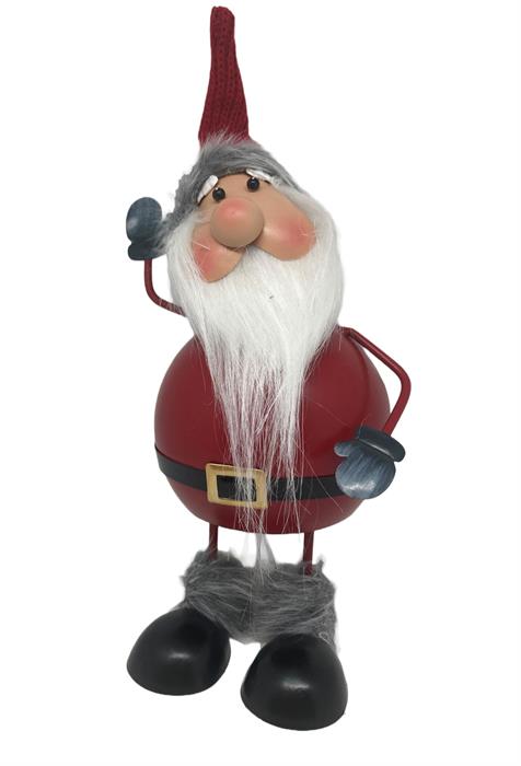 Gnomo decorativo Babbo Natale
 su molla metallica
 in piedi H33cm