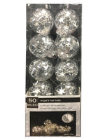 LED Lichterkette transparent Silber mit Stern Effekt L: 180cm - 10 Kugeln mit je 5 LED