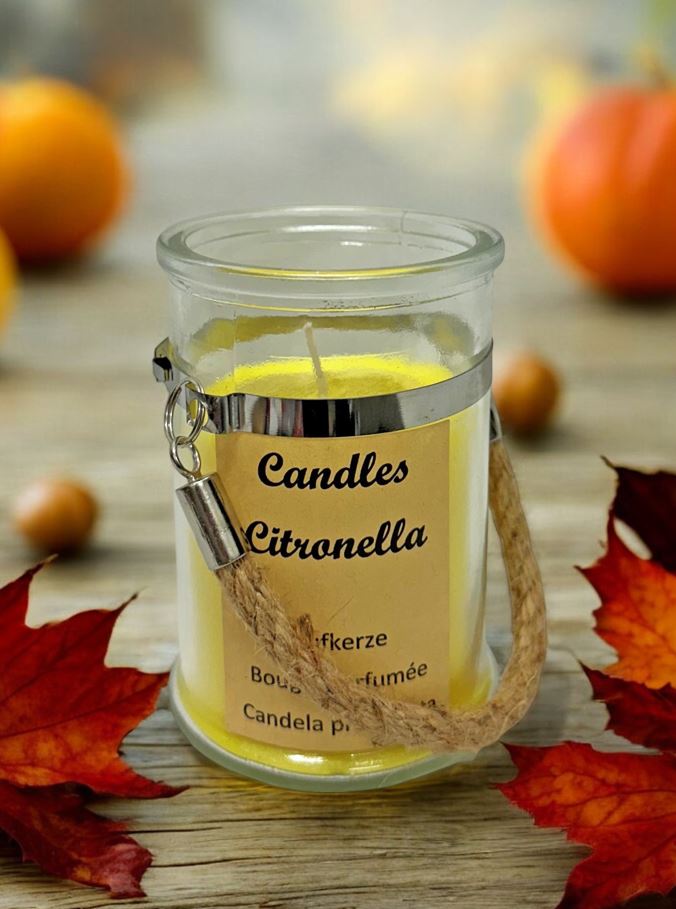 Citronella Kerze im Glas mit Kordel