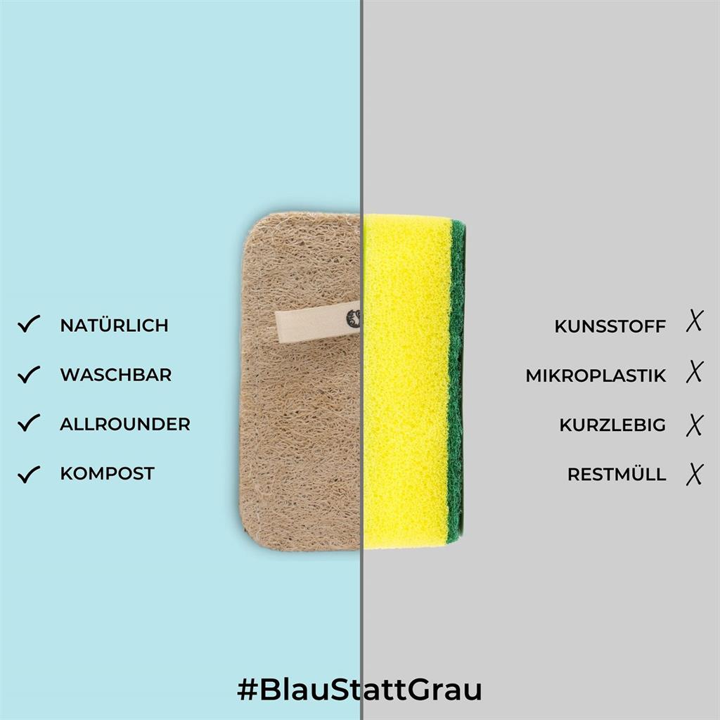 Spülschwämme Luffa 7er Set aus 100% natürlichem Luftschwamm und Baumwolle