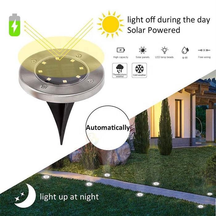 LED Solar Boden Leuchte 
4er Set mit je 8 LED