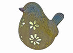 LED Solar Figur Vogel grün mit Blumen