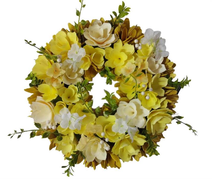 Deko Kranz gelb D35cm x H8cm