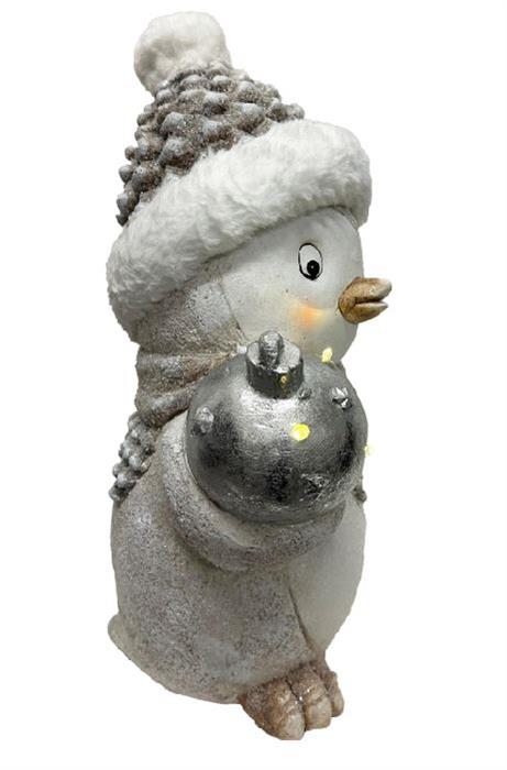 LED Deko Pinguin stehend weiss mit 3 LED H43.5cm