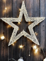 LED Stern weiss Outdoor aus Metall mit 600 LED Micro Light Grösse 70x8x70cm