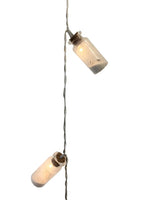 LED Lichterkette Flaschenpost aus Glas mit 10 LED Sand mit Muscheln