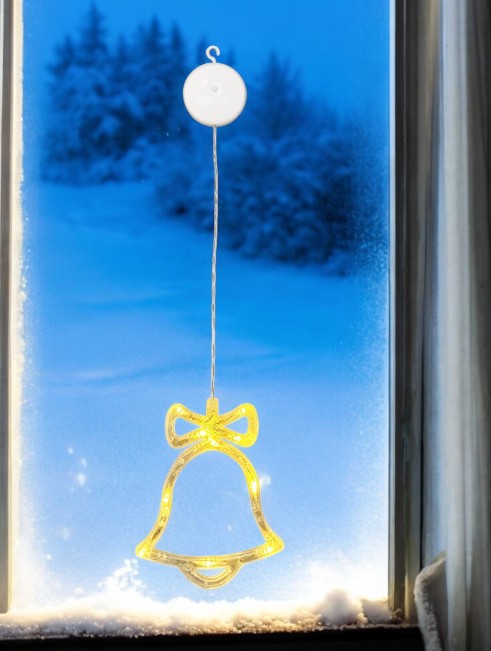 LED Glocke 10 LED für Fenster transparent leuchtend auf beiden Seiten